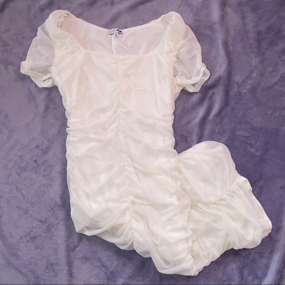 White Midi Ruffle Dress